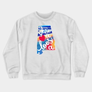 Tuscaloosa Alabama Map Colorful Rainbow Crewneck Sweatshirt